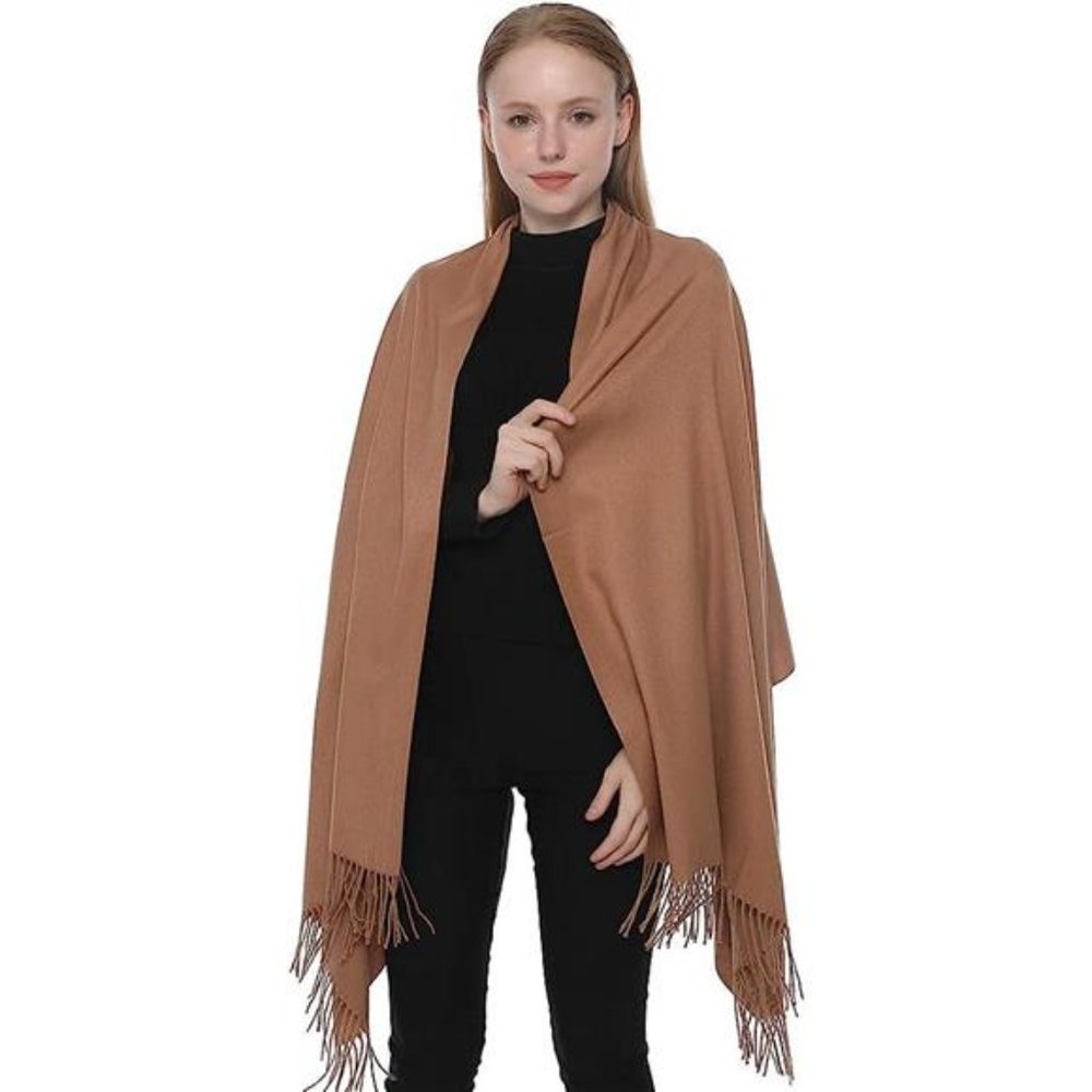 Pashmina Shawls Wraps  Lightweight Brown